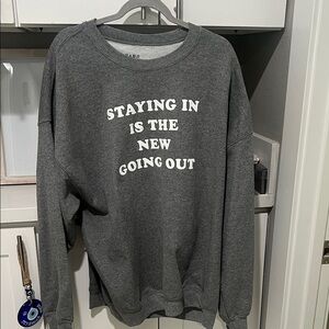 Gray Graphic Oversized Sweatshirt